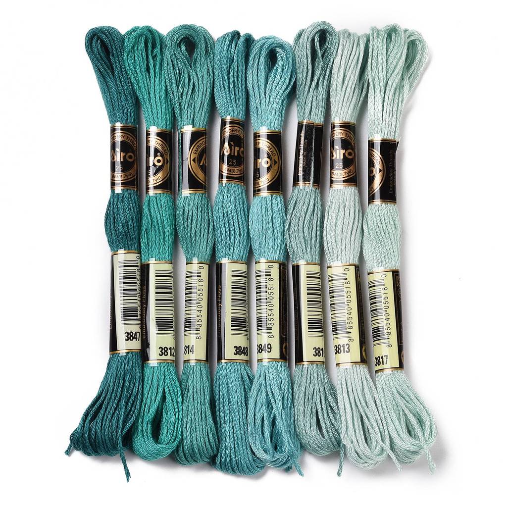 Embroidery Floss Thread - 1 Zestaw 8 motków 0,5 mm