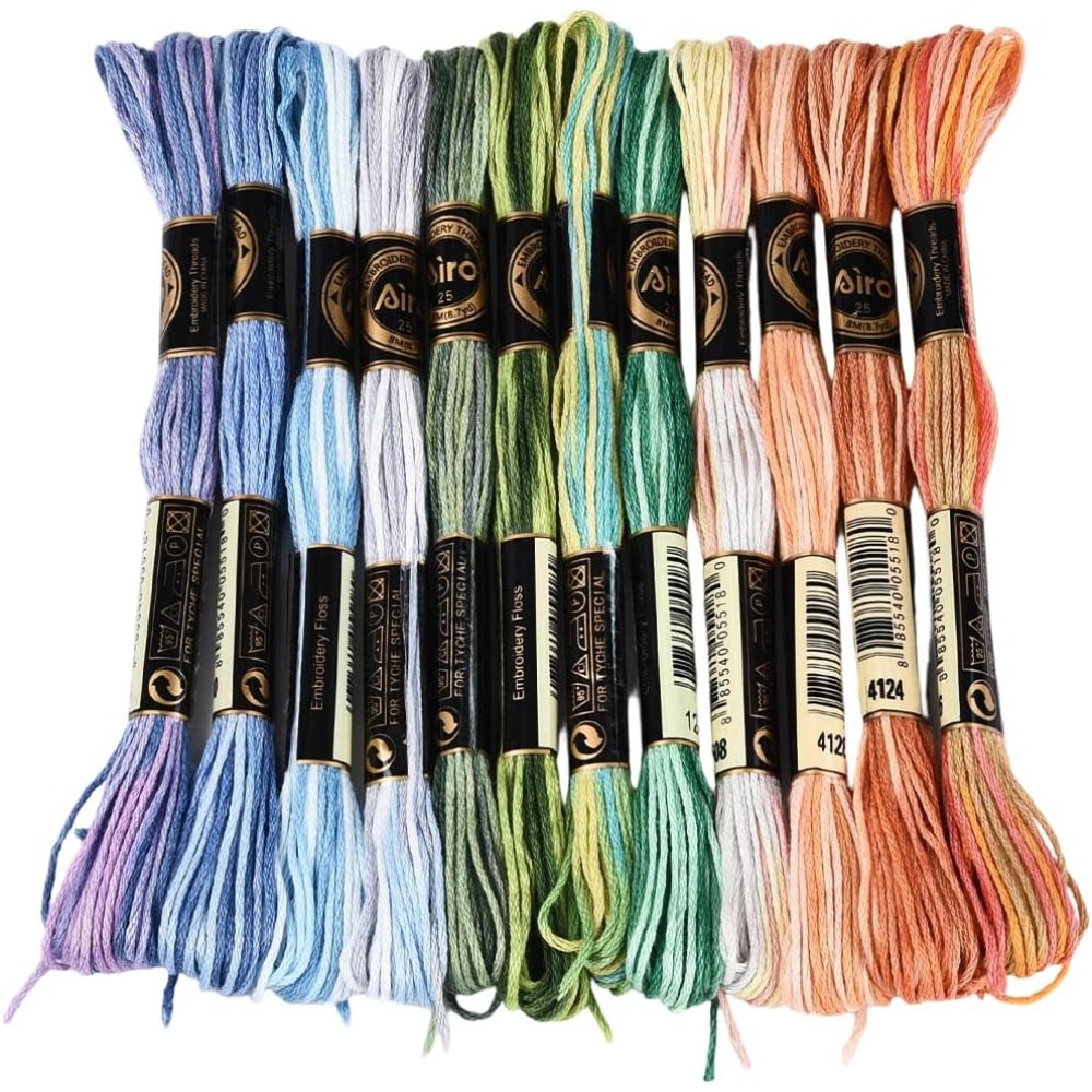 12 motków, 105 jardów, mulina  – Embroidery Floss Thread recenzja i cena