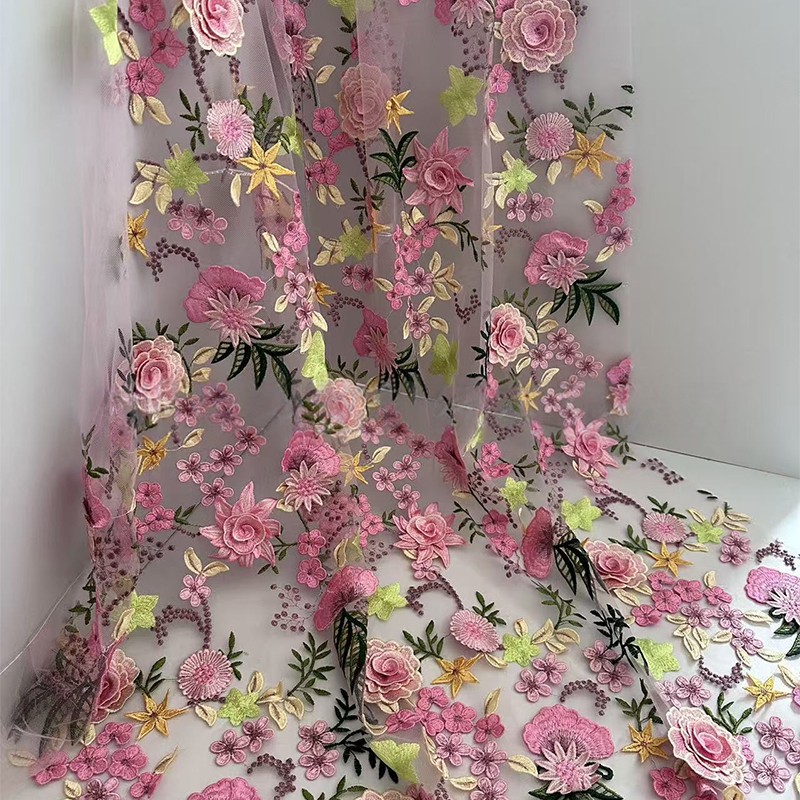 90x130cm 3D Kwiatowy Haftowany – Textile And Sewing Supply recenzja i cena