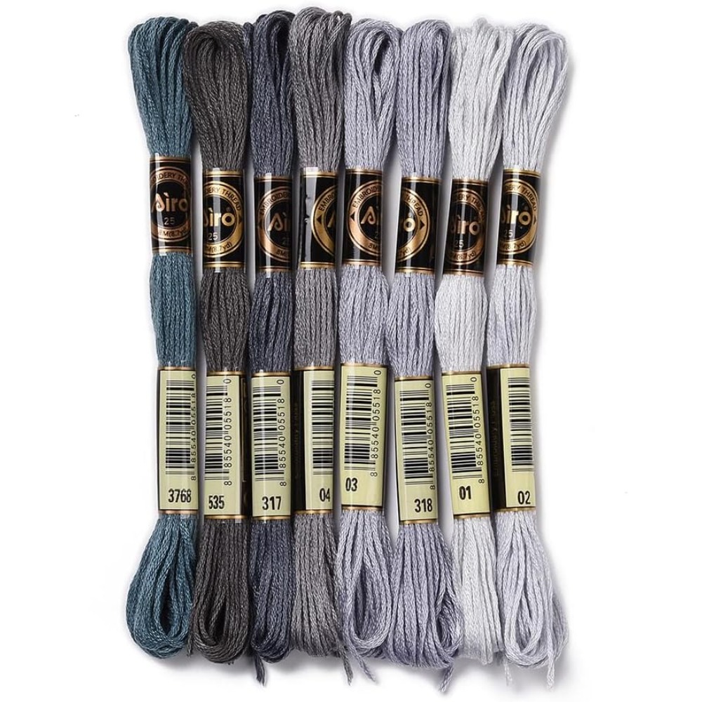 8 wężyków 70 jardów Szare bran – Embroidery Floss Thread recenzja i cena